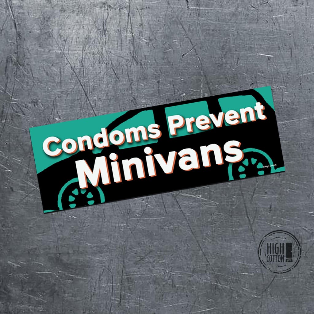 Condom Prevent Minivans bumper magnet