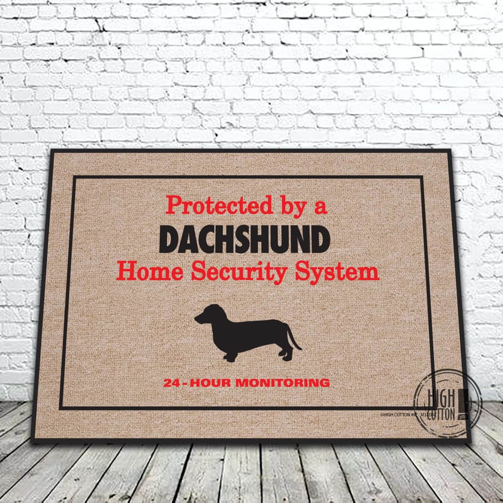Dachshund Home Security funny door mat