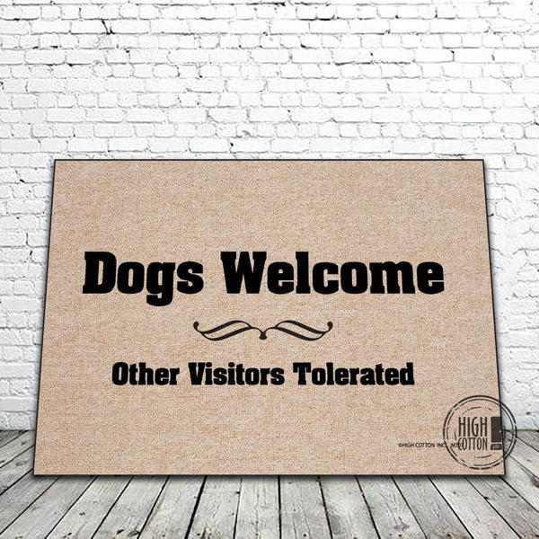 Dogs Welcome People Tolerated Doormat 23.6x15.7 inch, Dogs Welcome Door Mat, Dogs Welcome Entrance Mat Thick Non-Slip, Dogs Welcome Mat, Funny Welcome