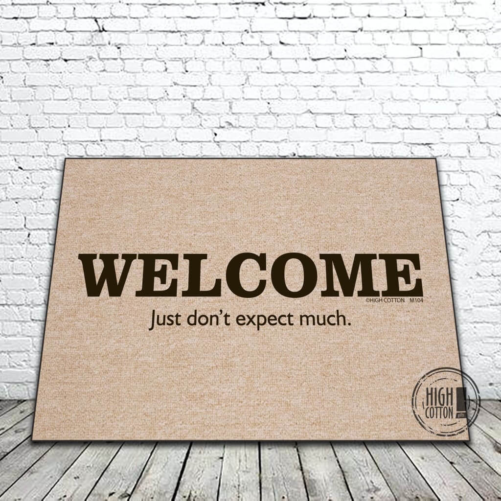Don't Expect Much funny door mat