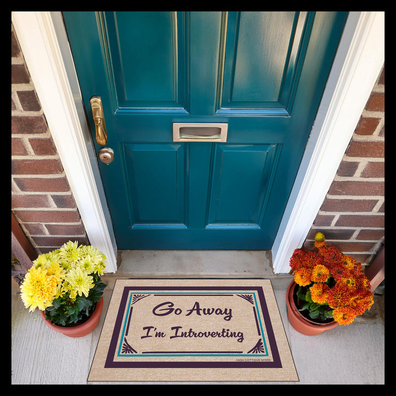 Go away I'm introverting- funny doormat