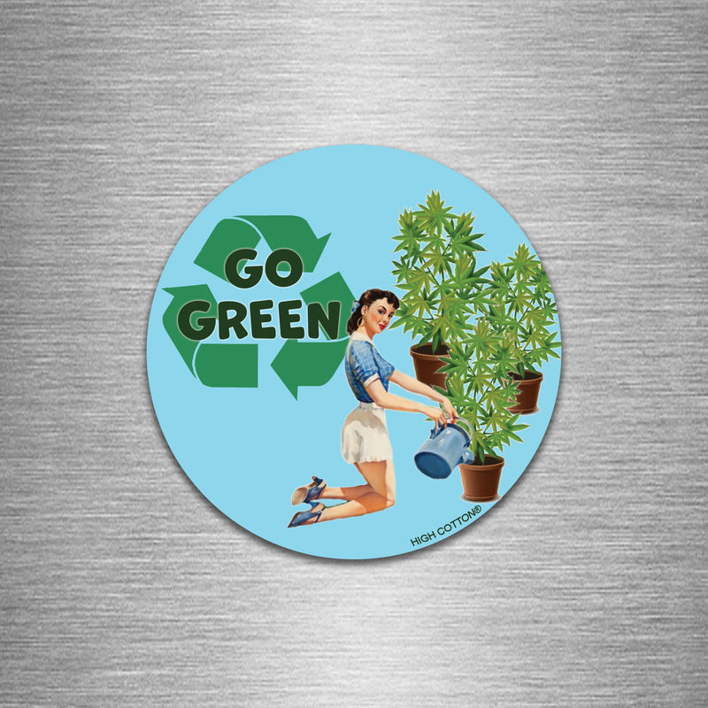 Go Green Round Magnet