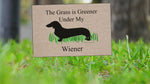 Grass is Greener Wiener funny door mat
