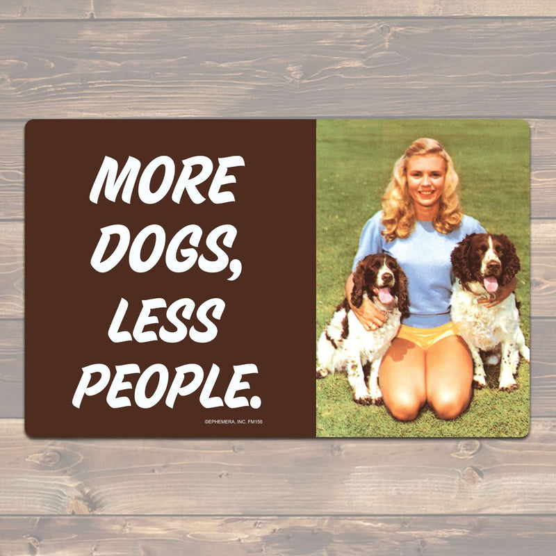 More Dogs, Less People felt floor mat