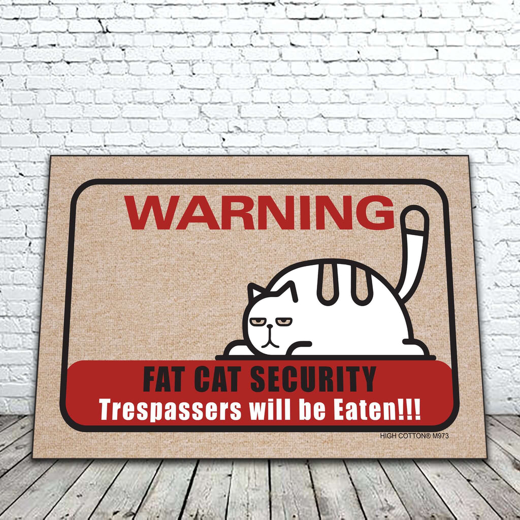 Fat Cat Security funny doormat