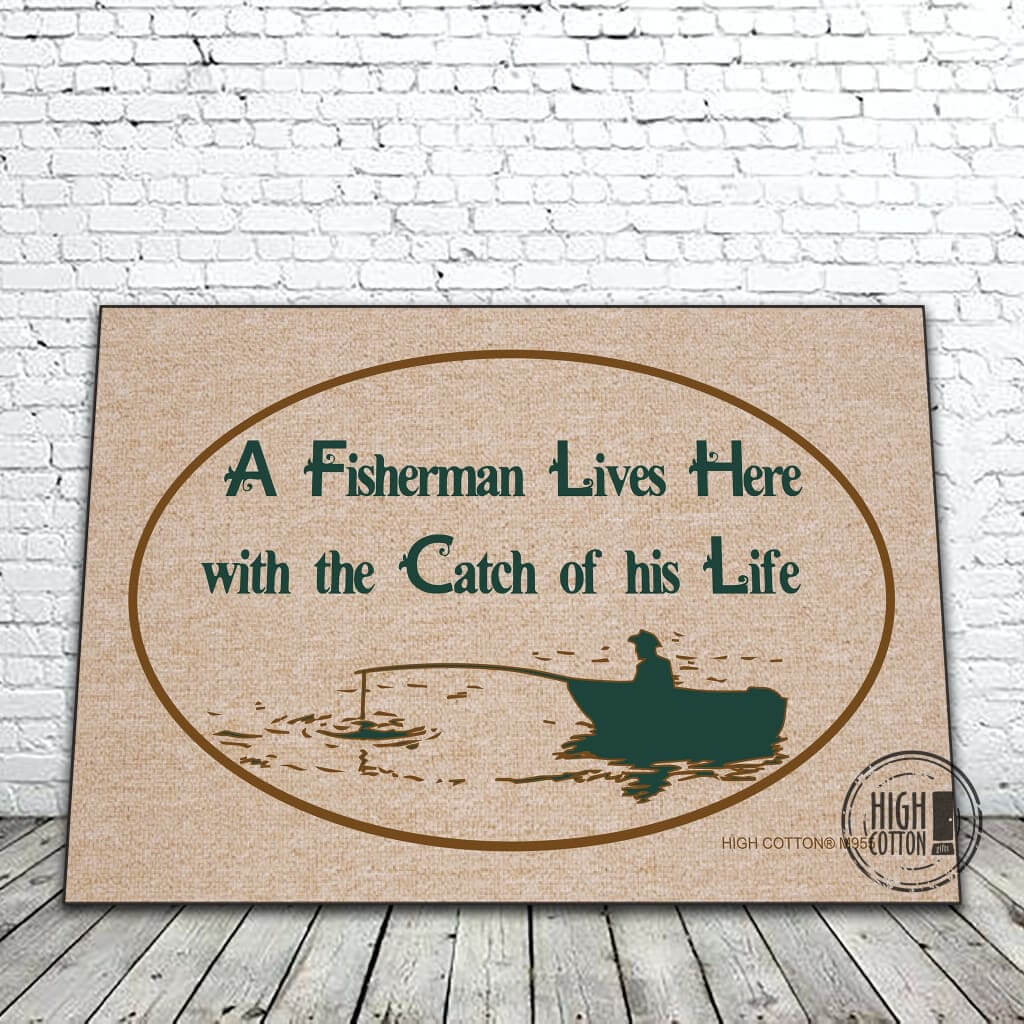 A Fisherman Lives Here Doormat Doormats