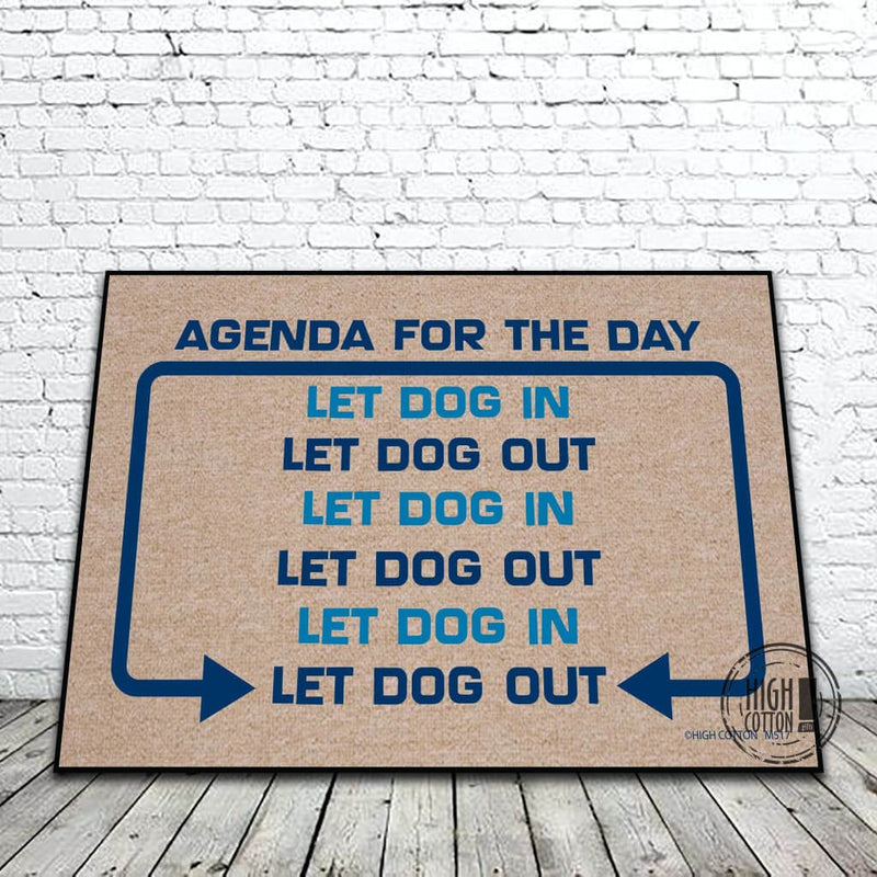 Agenda for the Day funny doormat