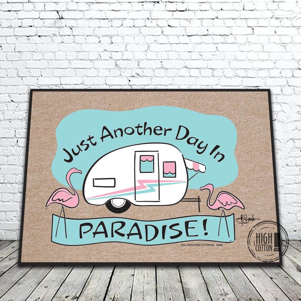 Another Day in Paradise funny doormat