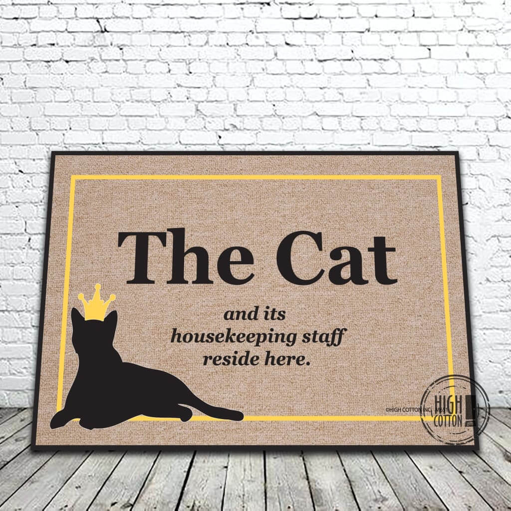 Cat and Housekeeping Staff funny doormat