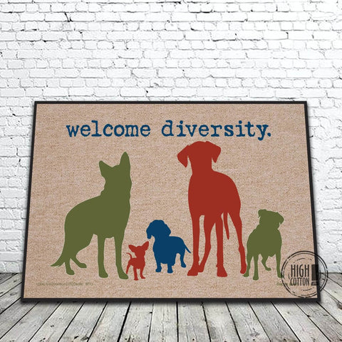 High Cotton Front Door Welcome Mats - Never RV Alone Dog - 18 in