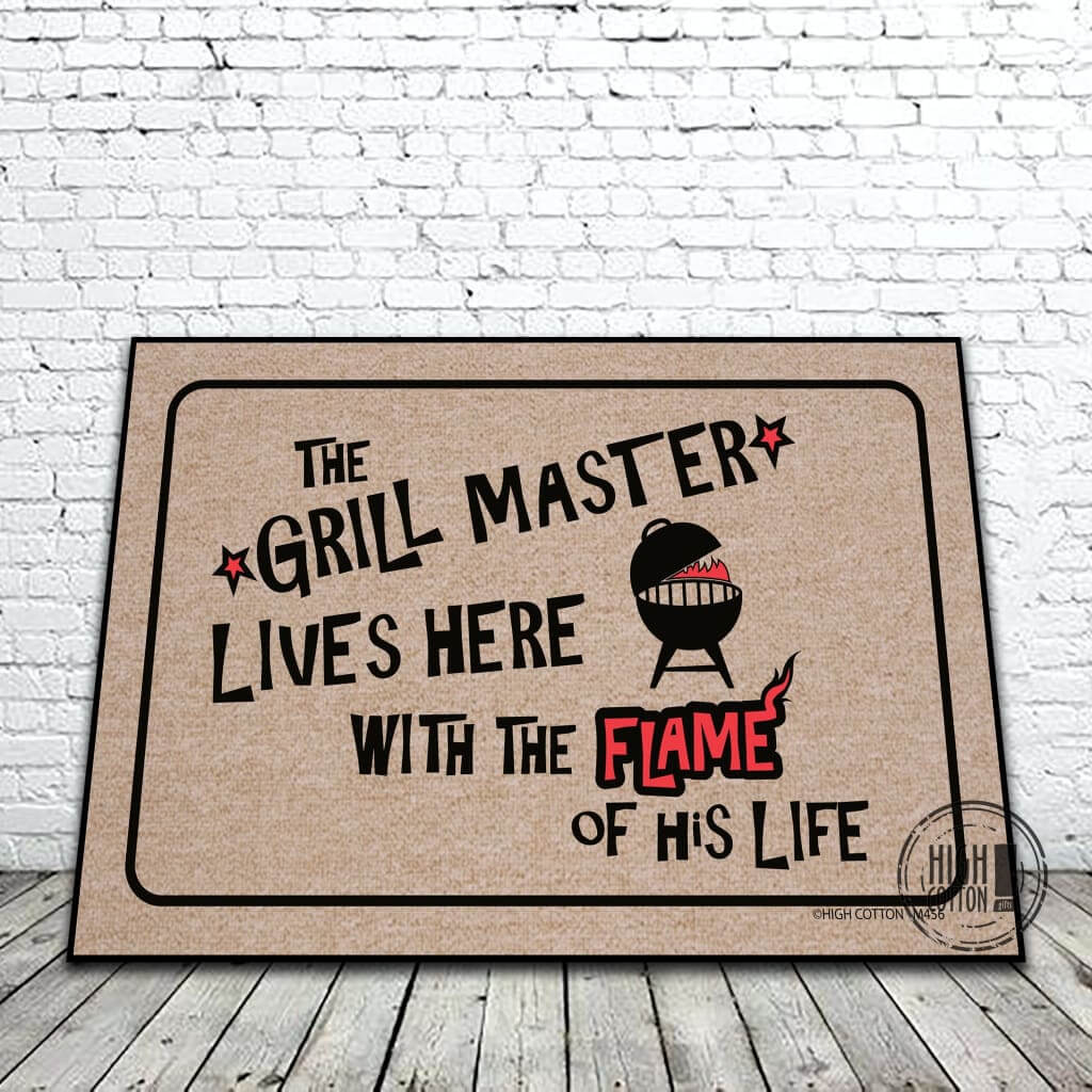 Grill Master Lives Here funny doormat