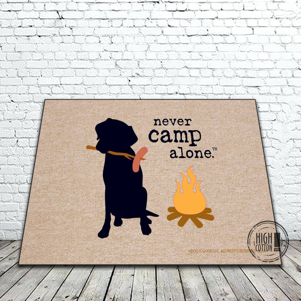 Never Camp Alone Front Door Mat