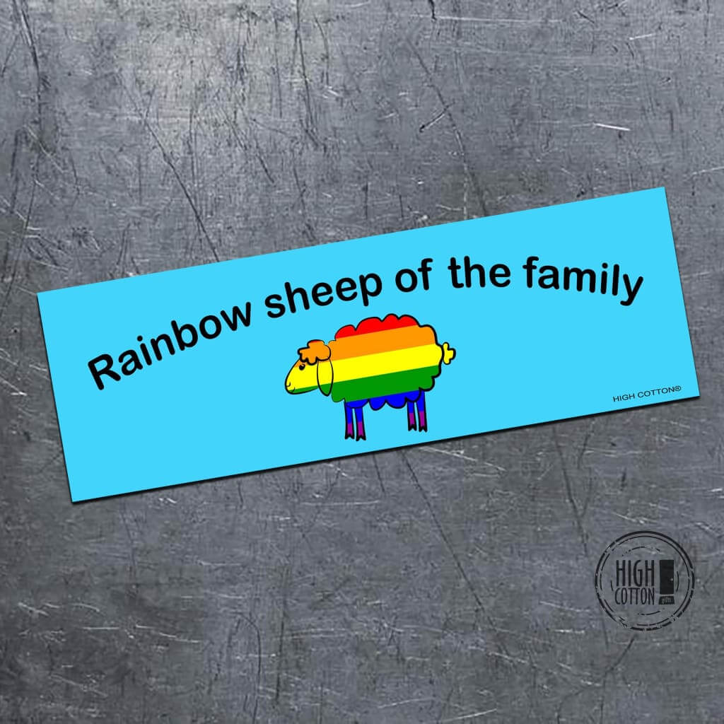 Rainbow Sheep of the Family - bumper magnet