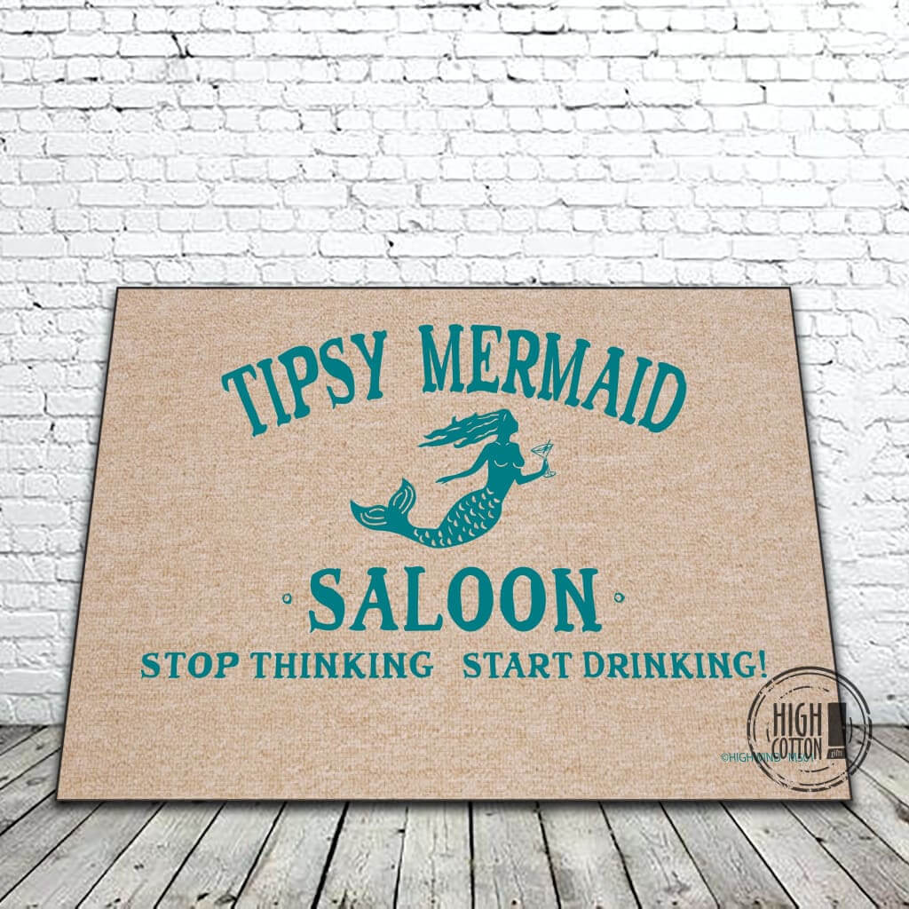 Tipsy Mermaid Saloon funny doormat
